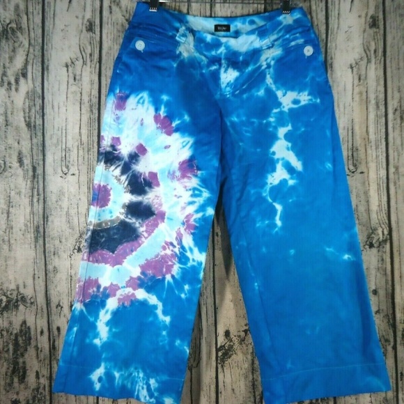 Mossimo Hand Dyed Capris Pants Size 4 Mandala - Picture 1 of 3